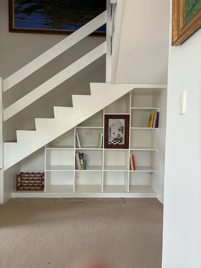 Built-in staircase shelving installation, Top Notch Handyman Service